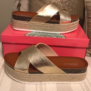 Gold platform Sandals